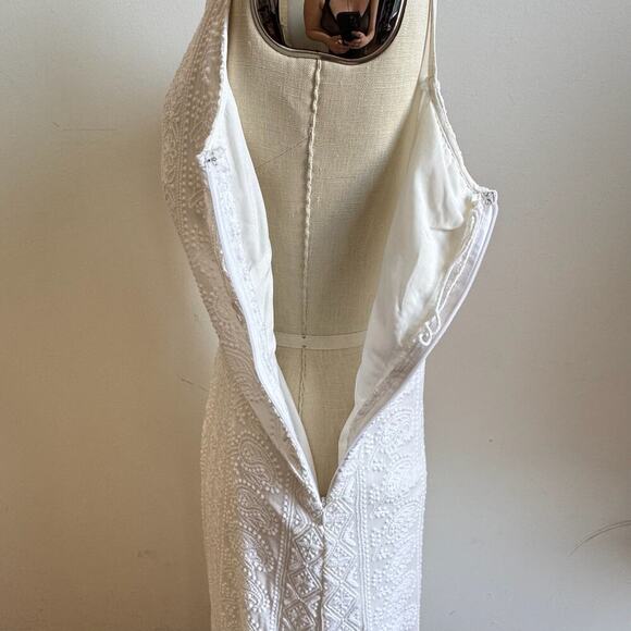 CHERIE D Designer White Embroidered Maxi Gown - Picture 9 of 17